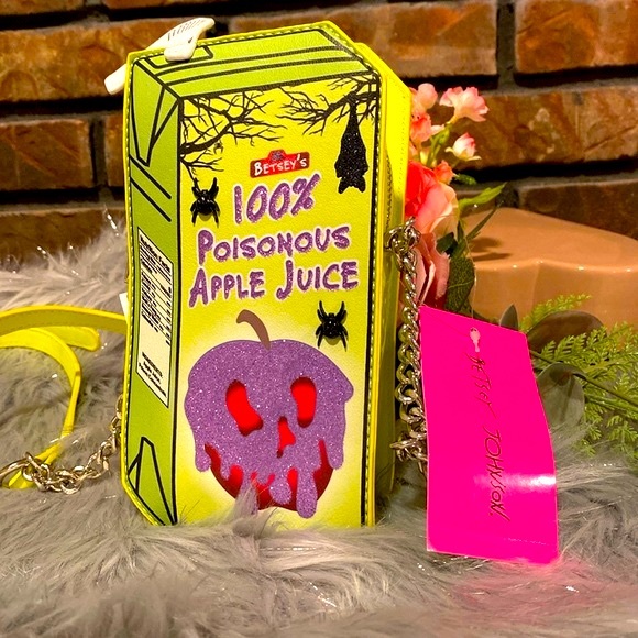 Betsey Johnson Handbags - BNWT Betsey Johnson XOJUICE 100% Poisonous Apple Juice Spooky Crossbody Bag